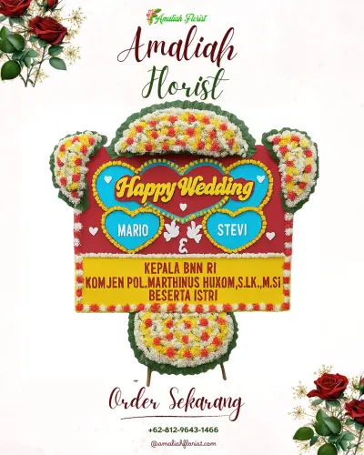 Karangan Papan Bunga Pernikahan di Tukum